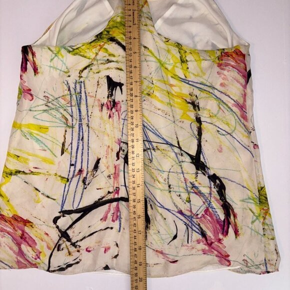 Milly 100% Silk Colorful Blouse Tank-Top size 4 - Picture 2 of 15